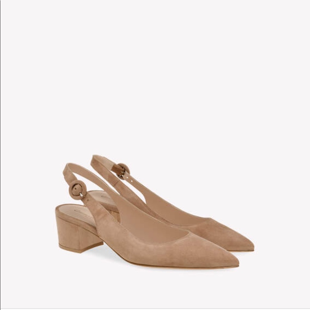 Gianvito Rossi Amee 85 slingback beige suede 38.5